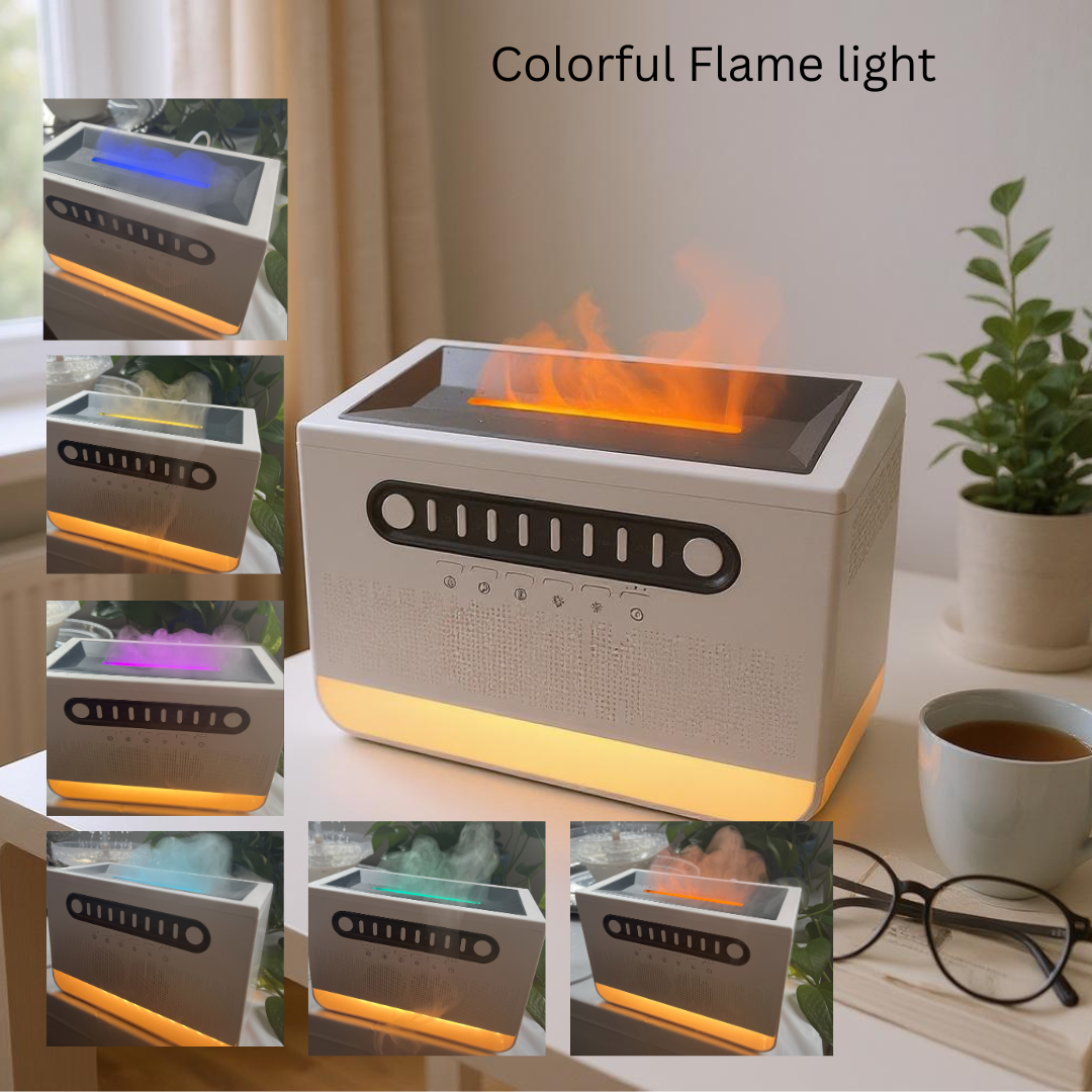 Vivid Vibe, White Noise Bluetooth Speaker with Aromatherapy and Colorful Light Imitation Flame
