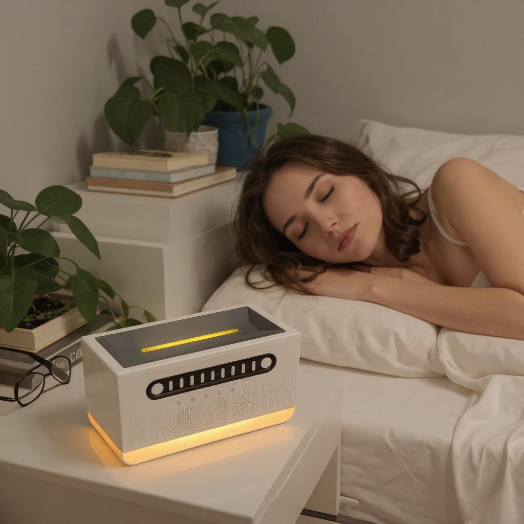 Vivid Vibe, White Noise Bluetooth Speaker with Aromatherapy and Colorful Light Imitation Flame